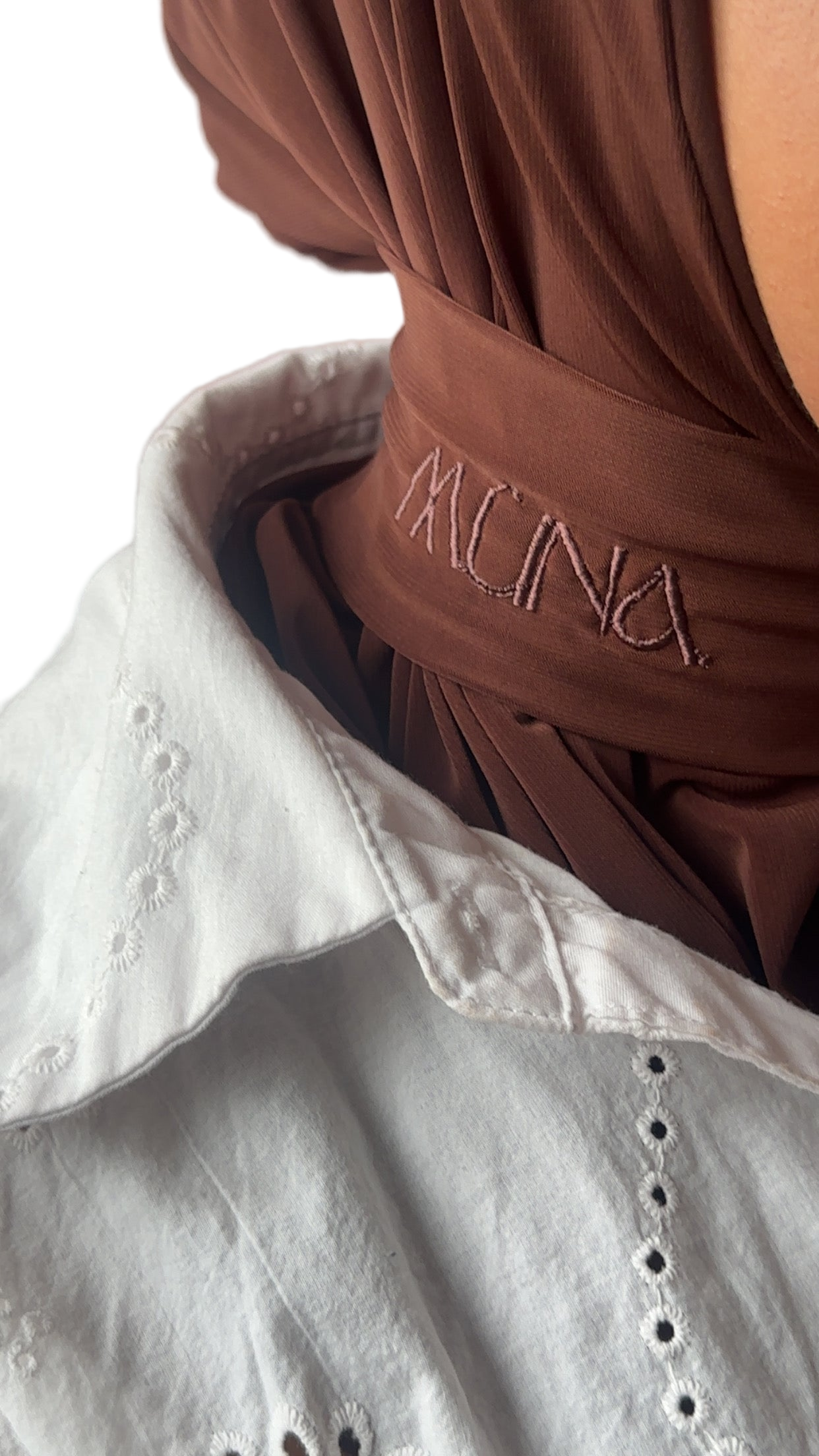 Instant Hijab Jersey Premium Pécan qualité supérieure Boutonné