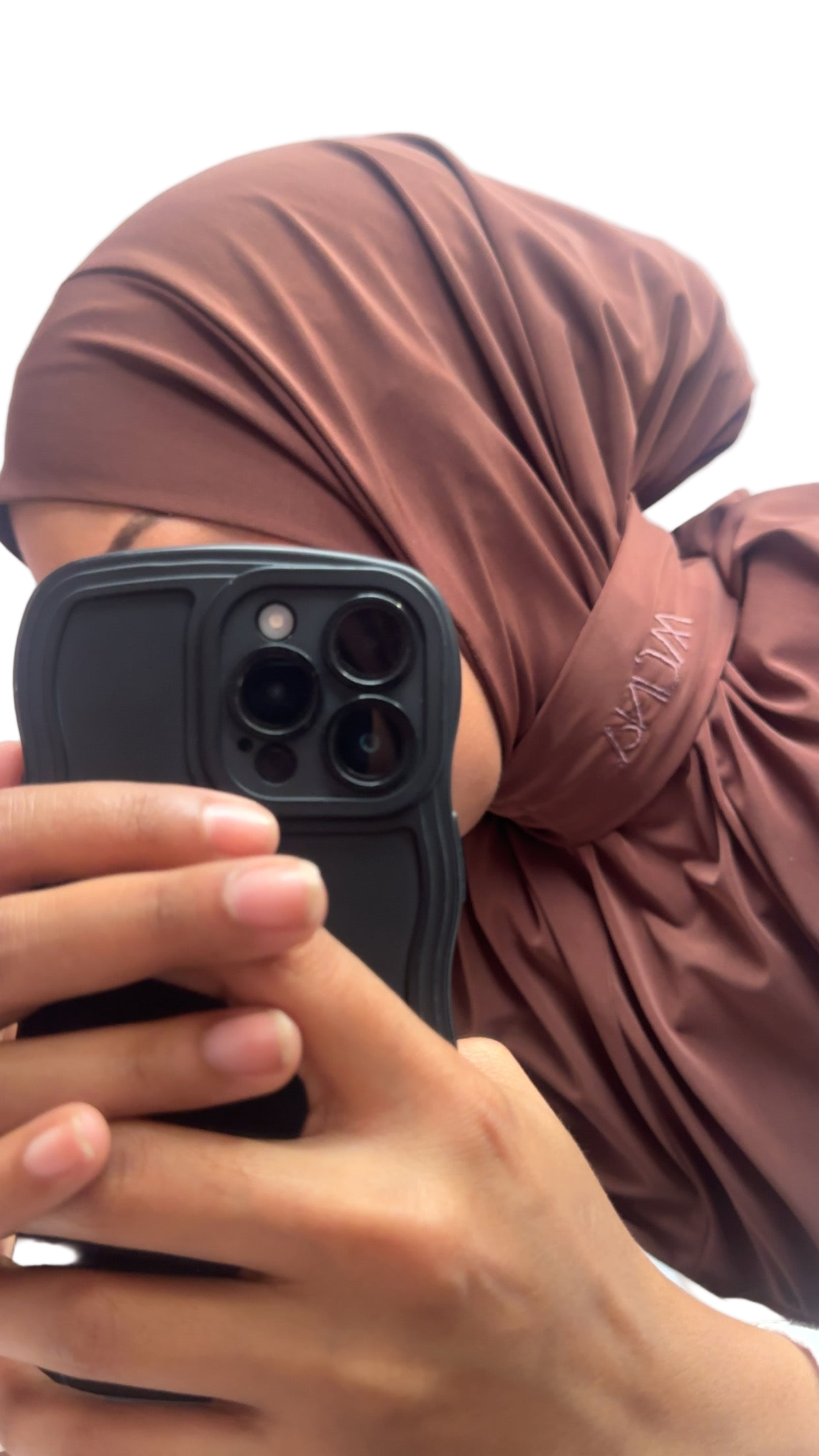 Instant Hijab Jersey Premium Pécan qualité supérieure Boutonné