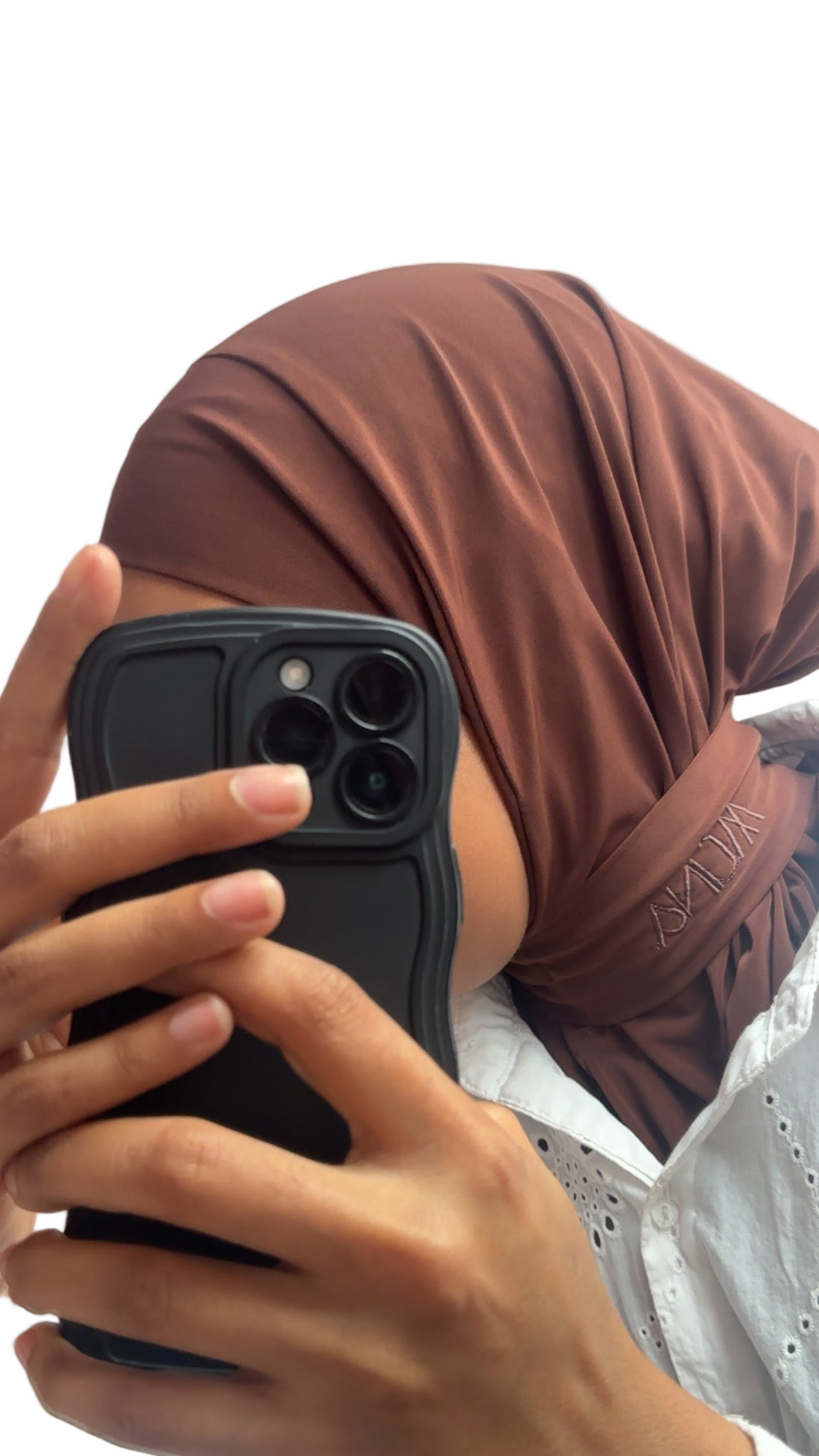 Instant Hijab Jersey Premium Pécan qualité supérieure Boutonné