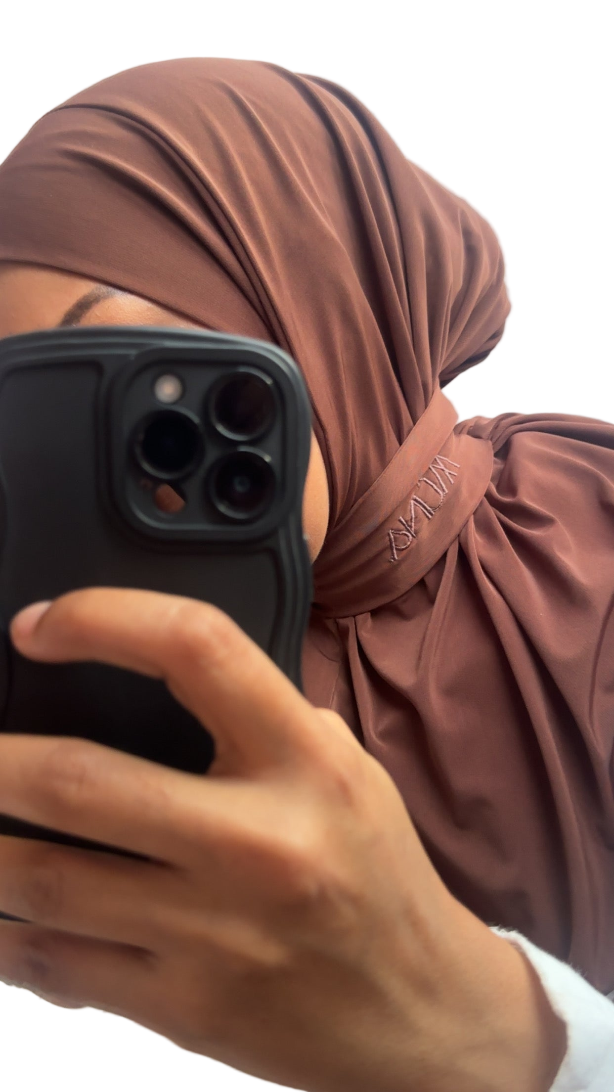 Instant Hijab Jersey Premium Pécan qualité supérieure Boutonné