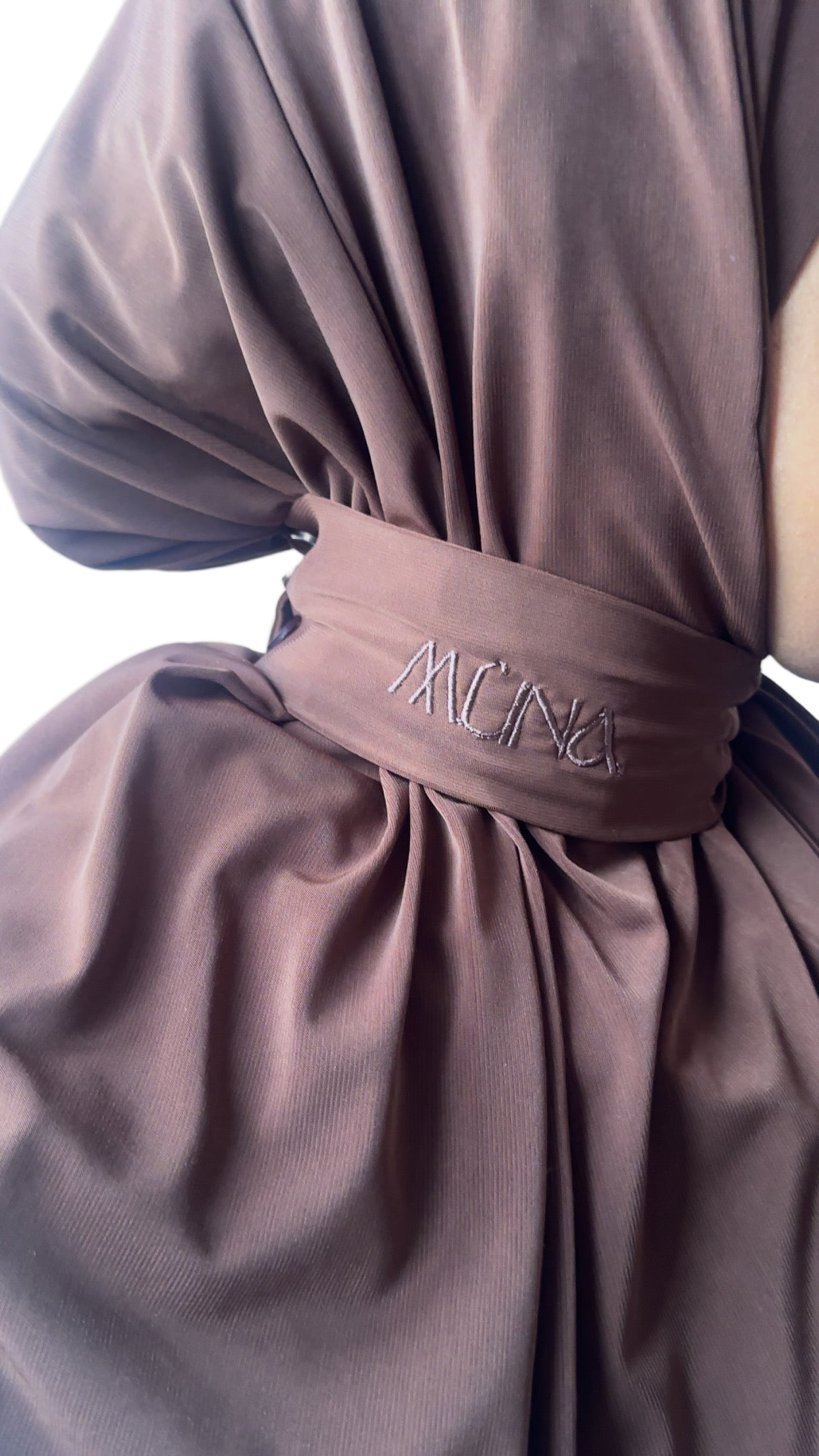 Instant Hijab Jersey Premium Pécan qualité supérieure Boutonné