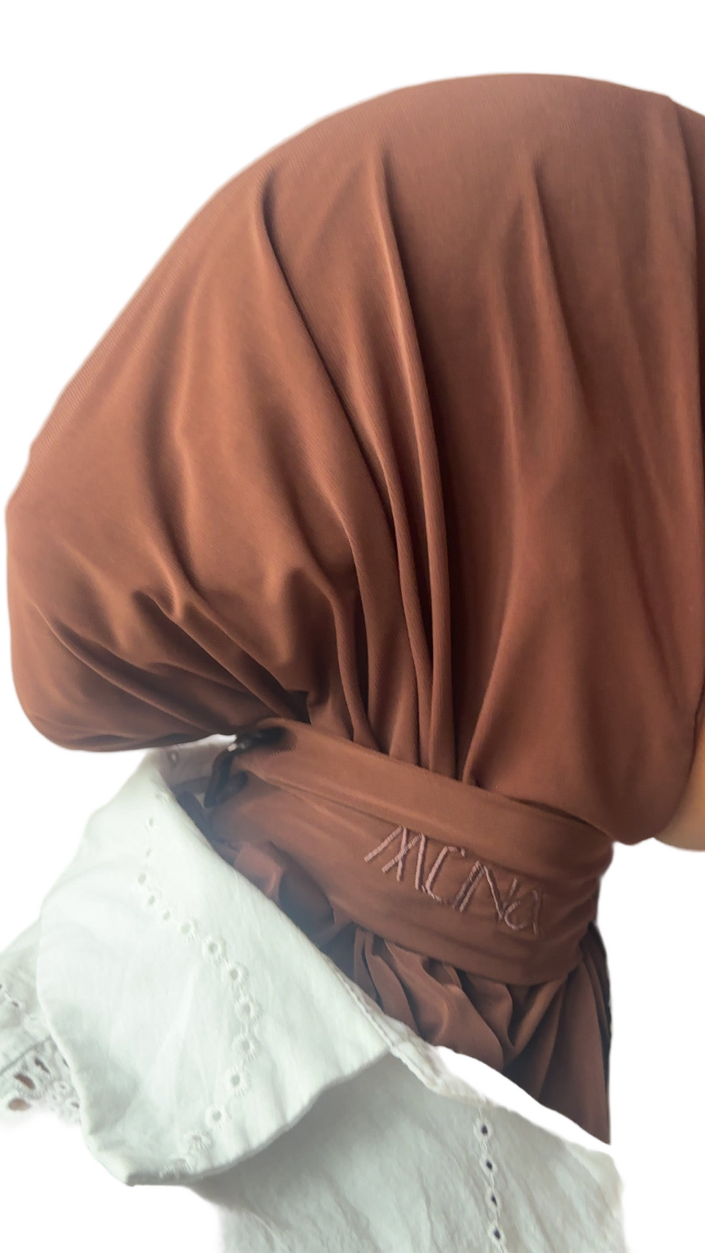 Instant Hijab Jersey Premium Pécan qualité supérieure Boutonné